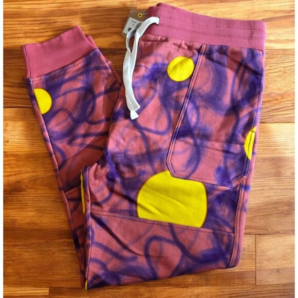 Mcnairy & co Sweatpants Mens SZ XL Orion Pink Cuffed Drawstring Streetwear NWT - Picture 1 of 9